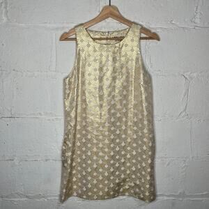 Alice + Olivia Mod Shift Dress Party Cocktail Chic Women Cream Print Small